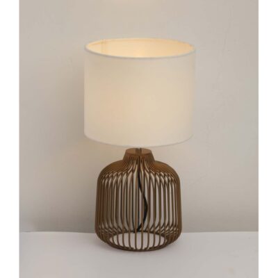 Golden Lattice Sculptural Table Lamp