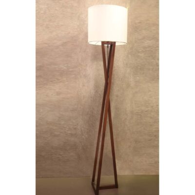 Intertwined Timber X-Frame Floor Lamp