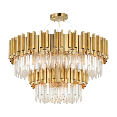 Golden Radiance Clear Crystal Chandelier