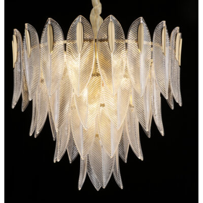 Golden Feather Glass Crystal Chandelier