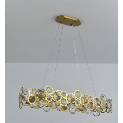 Golden Halo Clear Crystal Chandelier