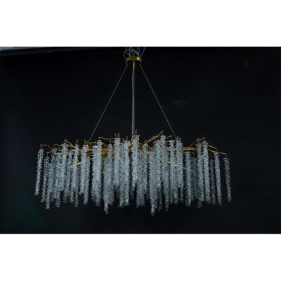 Golden Rain Crystal Cluster Chandelier