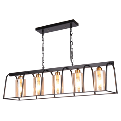 Golden Clear Glass Chandelier