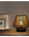 Golden Mesh Textured Globe Table Lamp