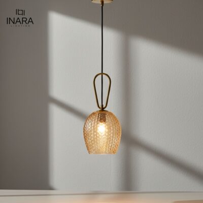 Amber Cascade Glass Pendant Light