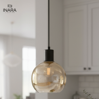 Amber Glow Orb Pendant Light