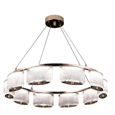 Bronze Crystal Hoop Chandelier