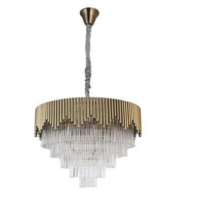 Amber Cascade Crystal Pendant Chandelier