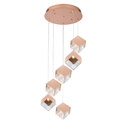 Blushing Cube Cascade Chandelier