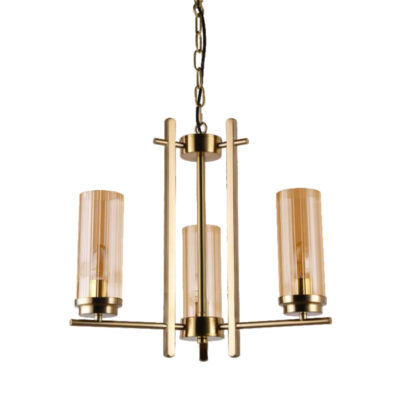 Golden Amber Trellis Chandelier
