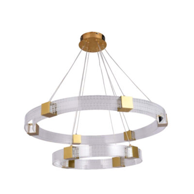 Golden Celestial Harmony Acrylic Chandelier