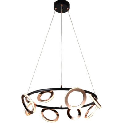 Rose Gold Orbital Embrace Chandelier