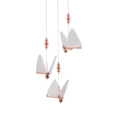 Rose Gold Flutter Cluster Pendant Light