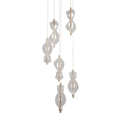Golden Spiral Cascade Cluster Pendant Light
