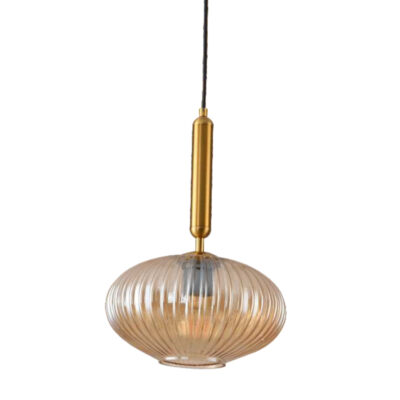 Golden Ripple Orb Pendant Light