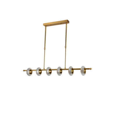 Golden Bead Stream Linear Cluster Pendant Light