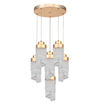 Golden Helix Cascade Cluster Pendant Light
