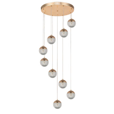 Golden Starfall Descent Cluster Pendant Light