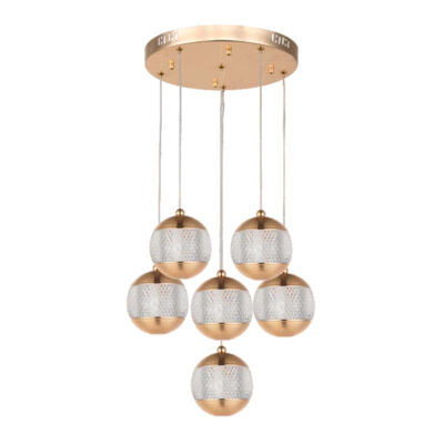 Golden Mesh Galaxy Cluster Pendant Light