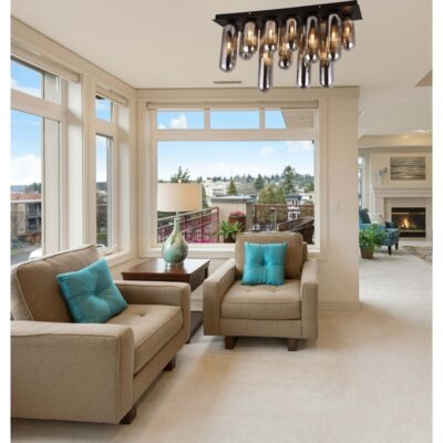 Smokey Dewdrop Fall Cluster Pendant Light