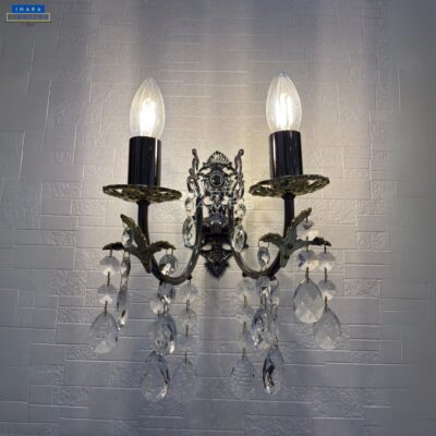 Royal Crystal Brass Wall Sconce