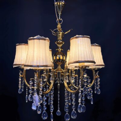 Whispers of Gold Brass Crystal Chandelier