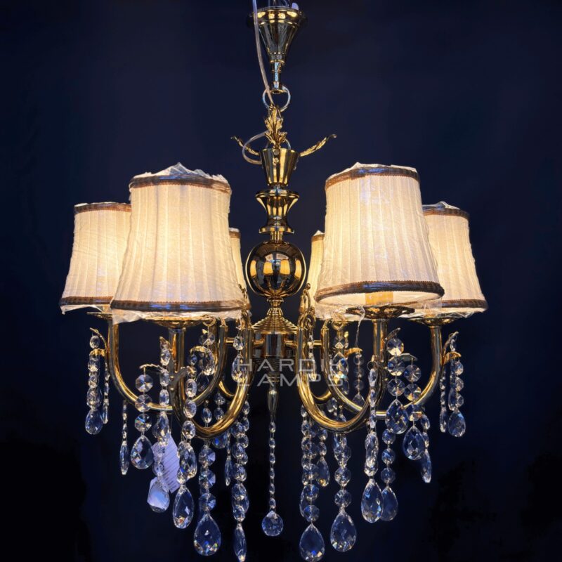 Whispers of Gold Brass Crystal Chandelier