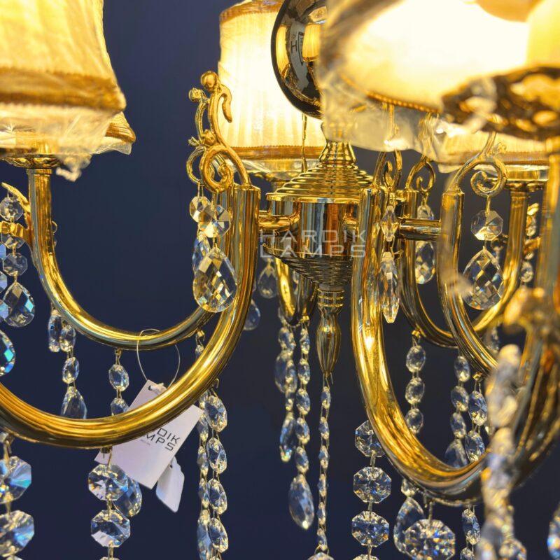 Whispers of Gold Brass Crystal Chandelier - Image 2