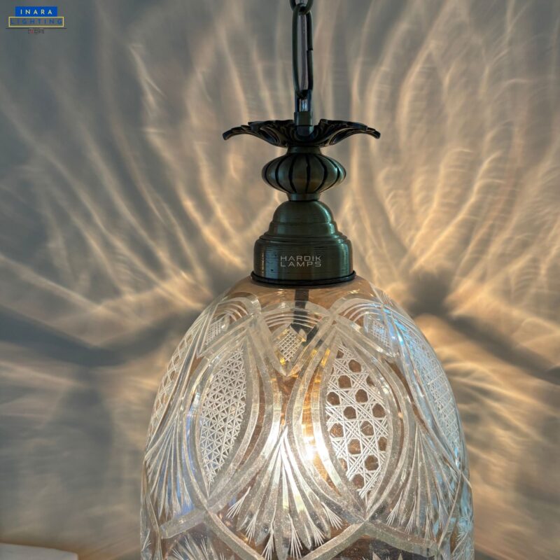 Artisan Cut Glass Pendant Light - Image 4