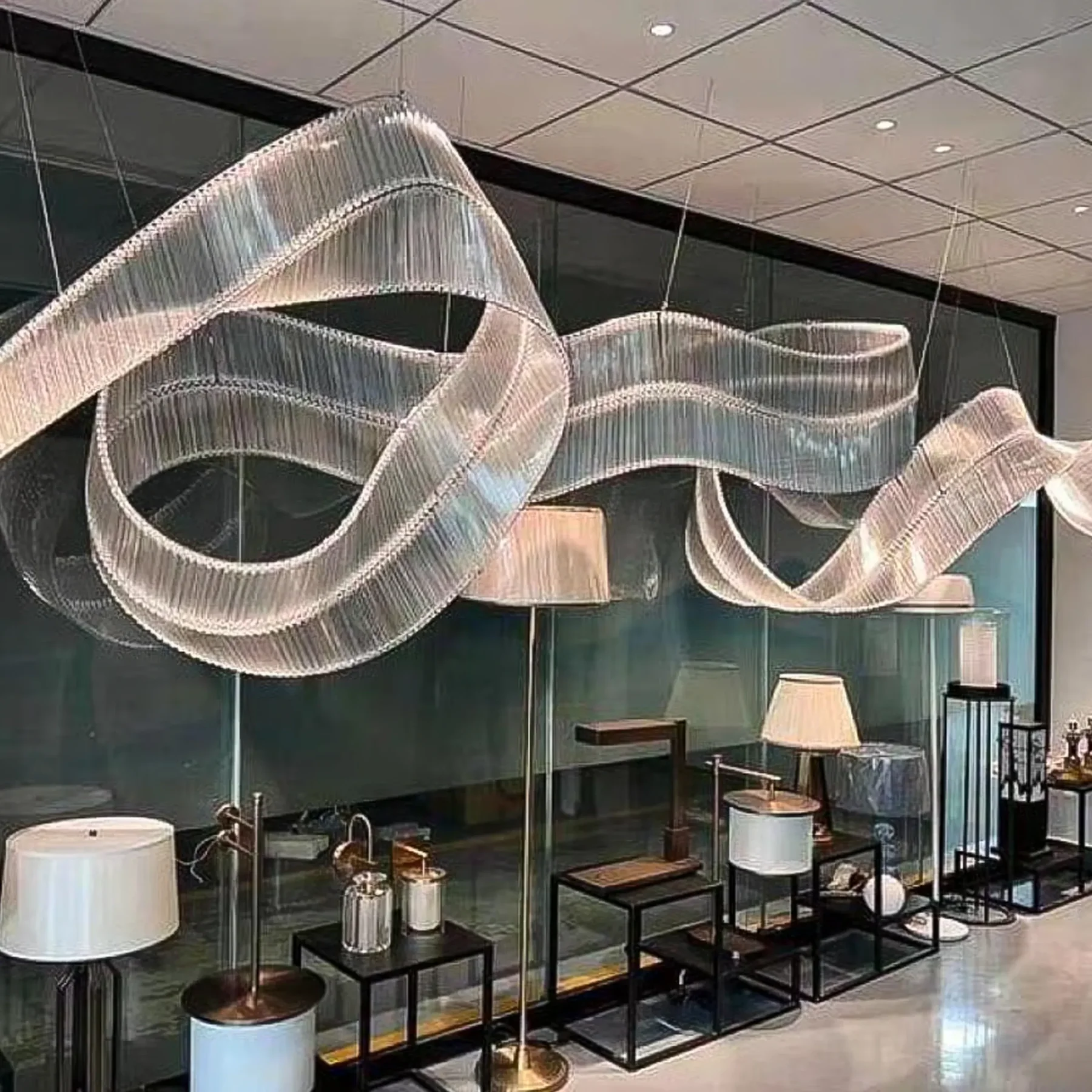 Infinity Ribbon Crystal Chandelier - Image 2